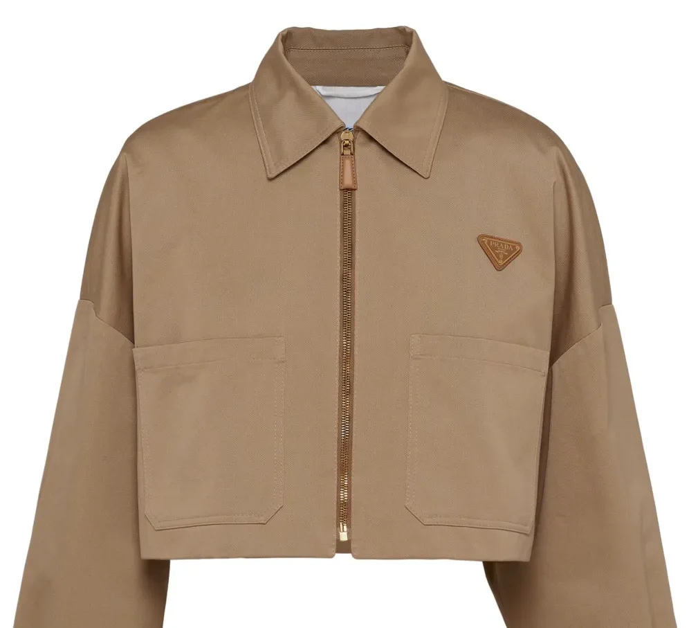 Prada triangle-logo cropped jacket