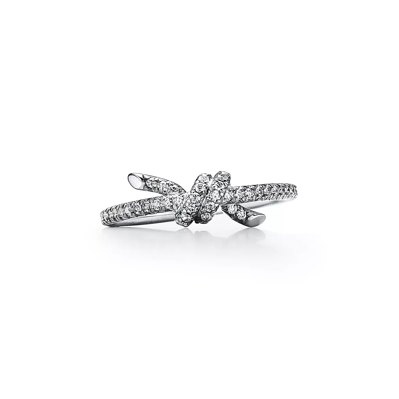 Tiffany Knot Ring in White Gold with Diamonds